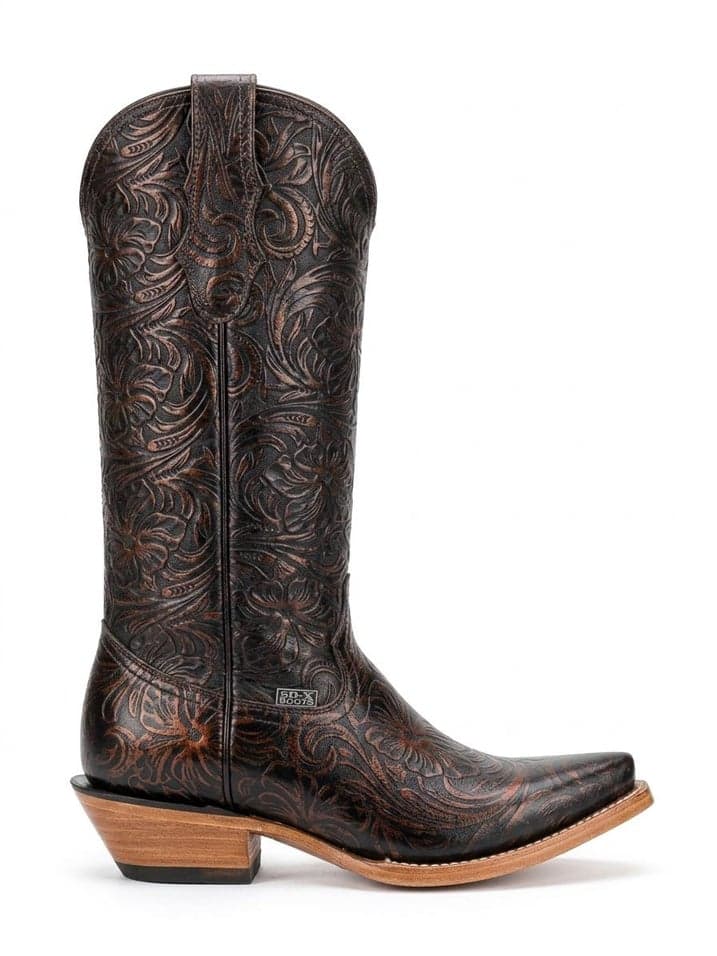 Bota Con Acabado Cincelado