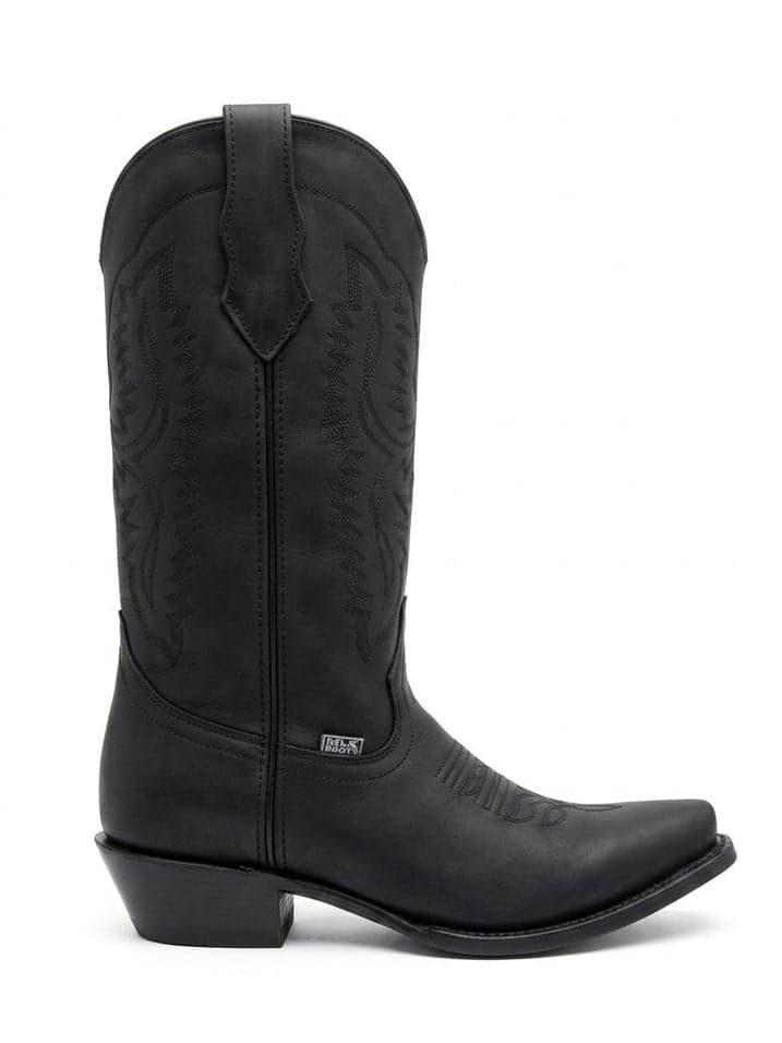 Bota Piel De Res Negro Mate