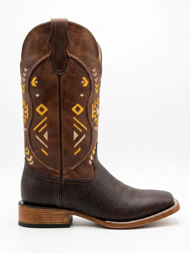 Bota De Piton Chocolate En Tubo Alto