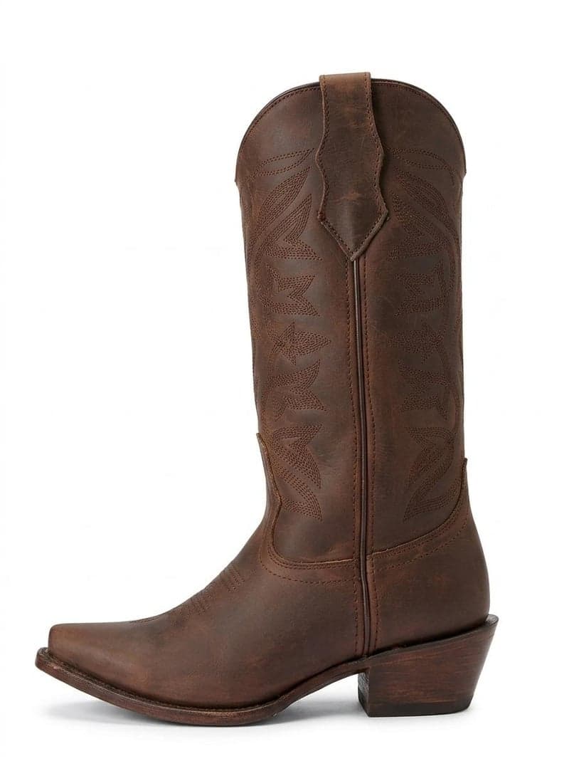 Bota De Res Cafe En Tubo Alto