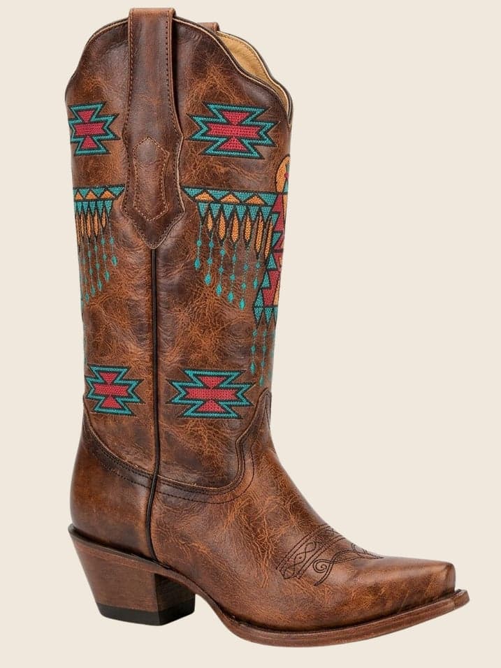 Bota De Res Marmoleado Miel Tubo Alto