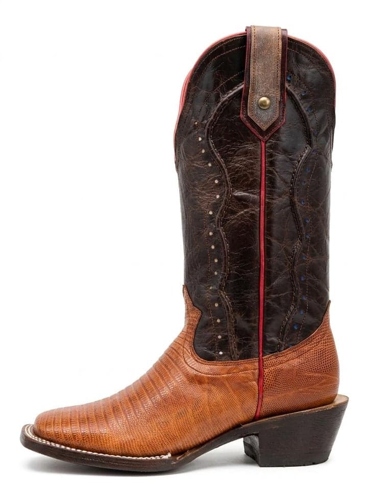 Bota De Armadillo Color Miel Tubo Alto