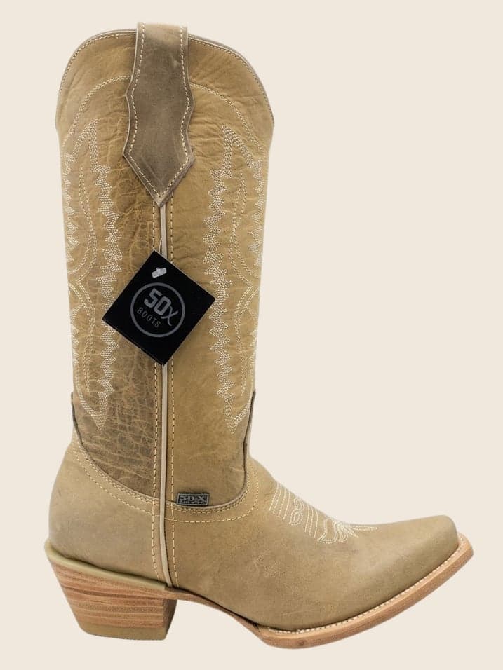 Bota Crazy Color Miel Mate Tubo Alto