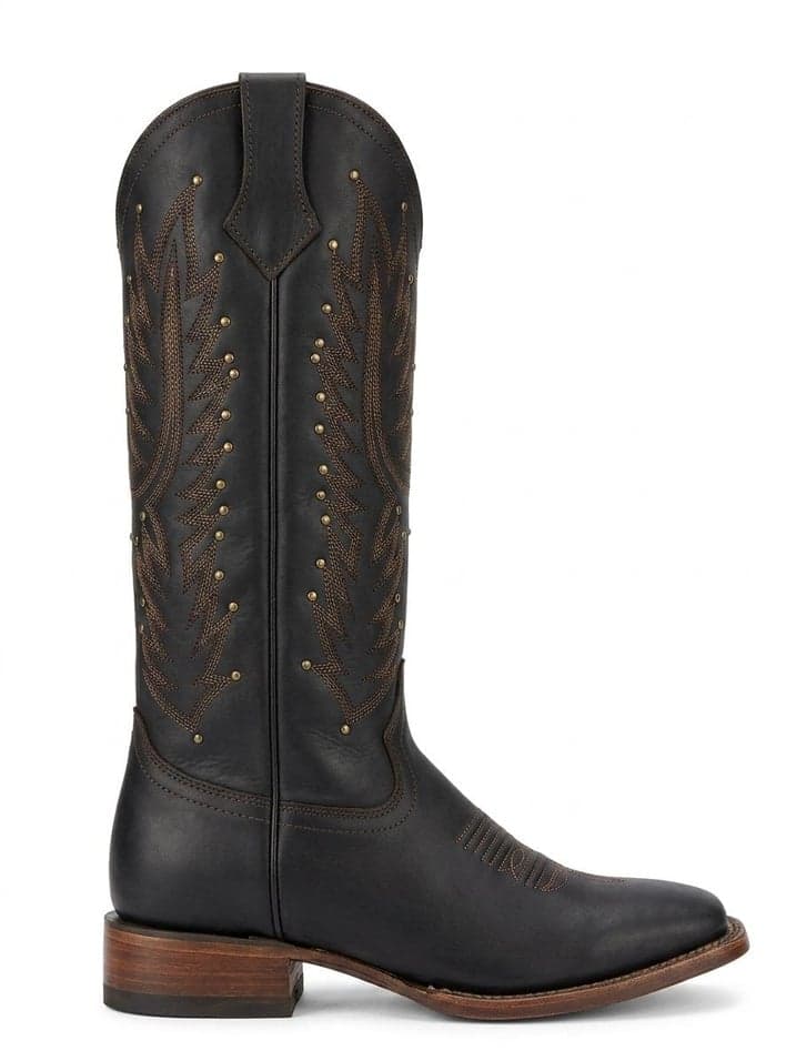 Bota De Res Color Chocolate Tubo Alto
