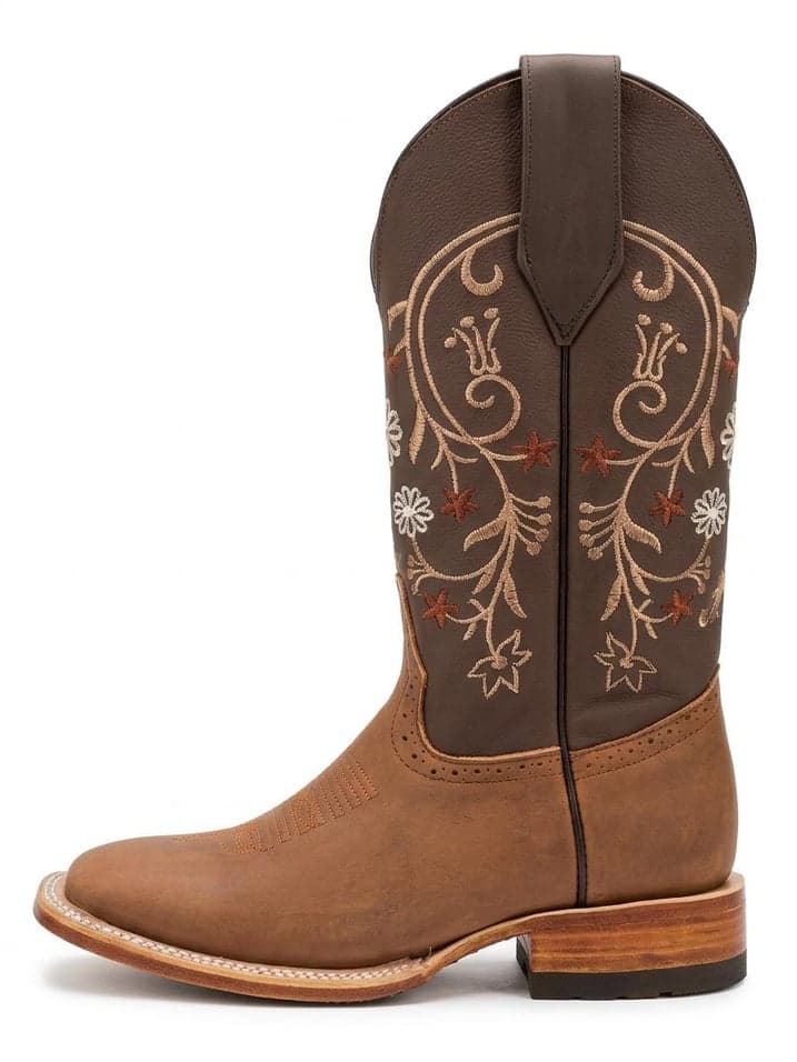 Bota De Res Color Miel Tubo Alto