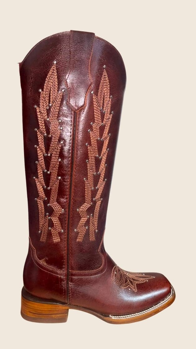 Bota Guinda Tubo Alto C/estoperol