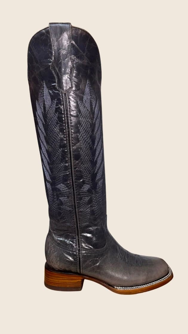 Bota Gris Hilo Azul Tubo Plus