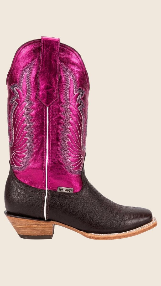 Bota Showlder Tubo Metalico Rosa Brillante