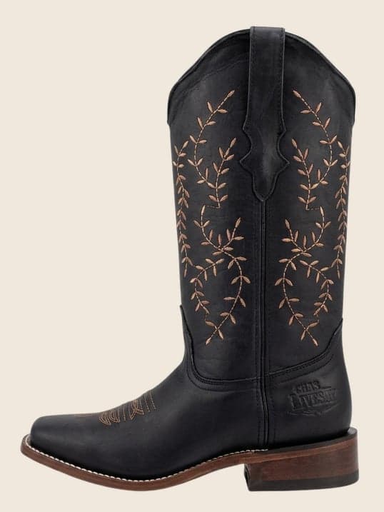 Bota Tubo Patron Flor Cobre